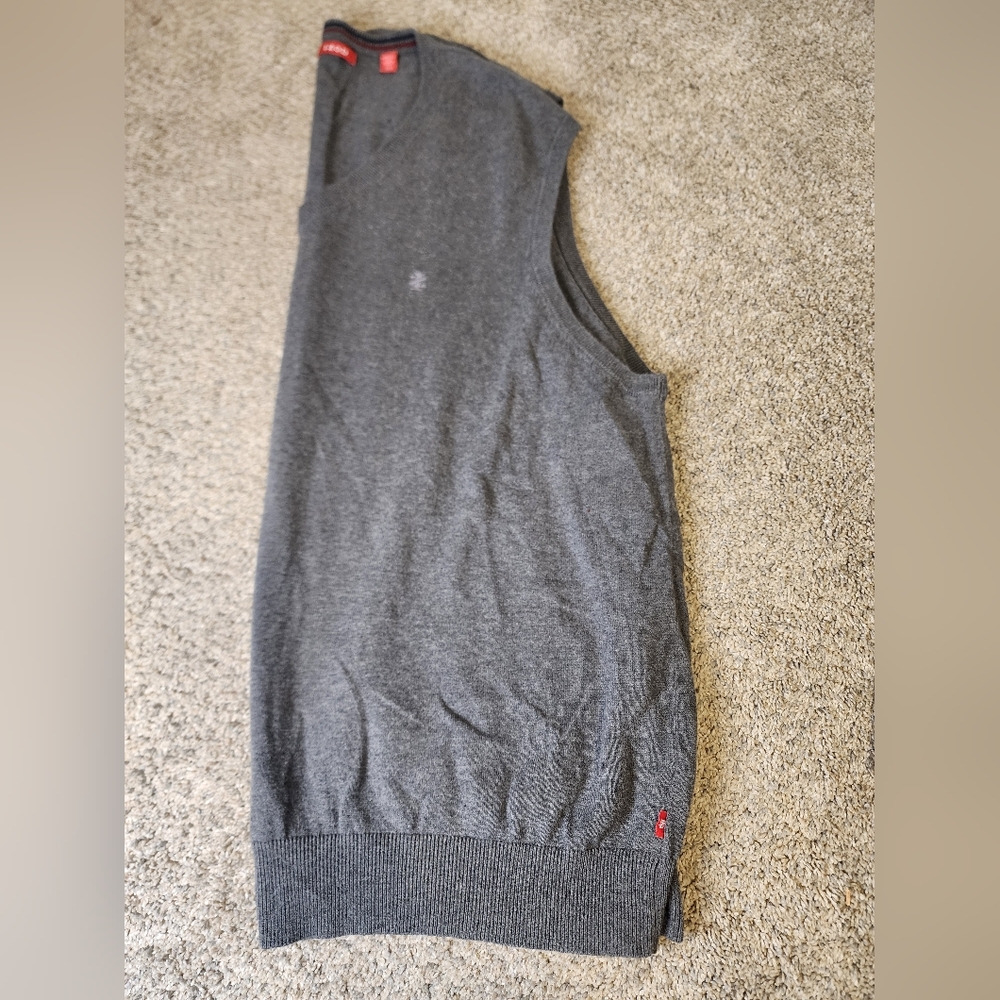 Izod Mens Gray V-Neck Sweater Vest 3XLT - Picture 4 of 5